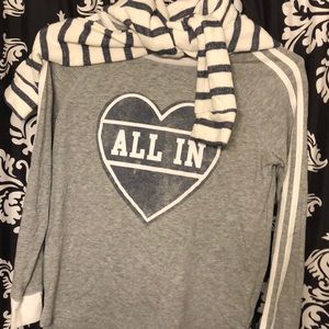 striped hoodie with a long sleeve tee